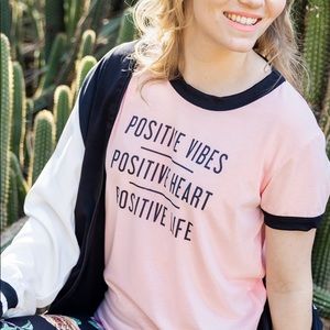 NWT Lularoe Liv Graphic Tee Pink Size L